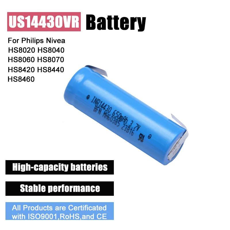 Batteria Per Rasoio 650Mah 3.7V Per Philips Nivea Hs8020 Hs8040 Hs8060 Hs8070 Hs8420 Hs8440 Hs8460
