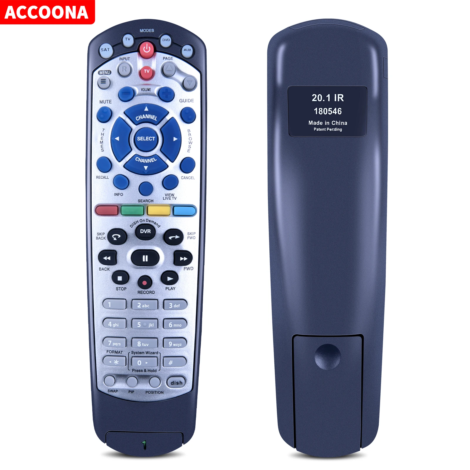 Nuovo Telecomando Per Dish-Network Dish 20.1 Ir / Uhf Pro Ricevitore Satellitare Controle Remoto Tv Dvd Vcr Controller Telecomando
