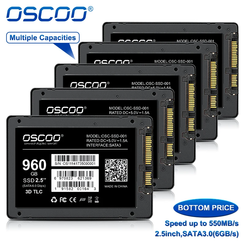 Oscoo 2 Pz/4 Pz/1 Pz Prezzo All'Ingrosso 2.5 "Sata3 Ssd Hard Disk 120Gb/240Gb Unità A Stato Solido Per Laptop Desktop Interno