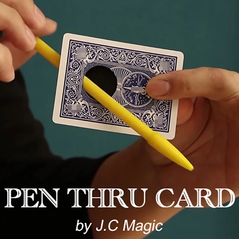 Penna Thru Card By J. C Trucchi Magici Black Hole Penetrazione Magia Mago Close Up Street Illusions Gimmicks Mentalism Puntelli