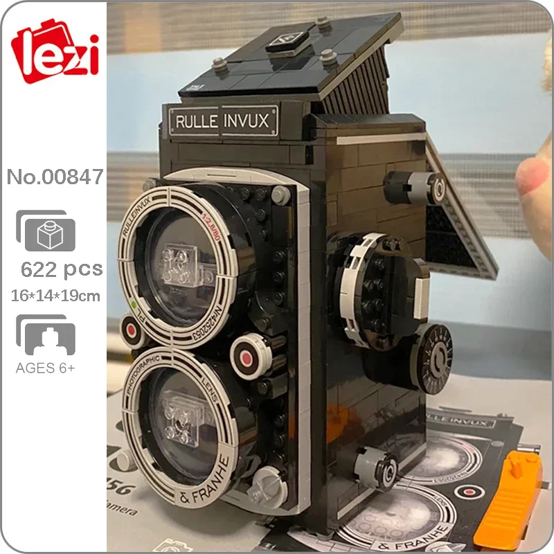 Lezi 00847 Black Hand Operated Retro Digital Slr Camera Video Photo Machine Mini Blocks Bricks Building Toy For Children No Box