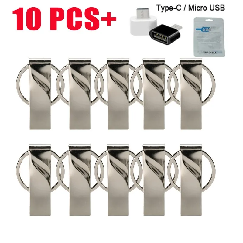 10 Pz/Lotto Usb 2.0 Flash Drive Per Smartphone E Pc, 8Gb, 16Gb, 32Gb, 64Gb, 128Gb, 1Gb, 2Gb, 4Gb