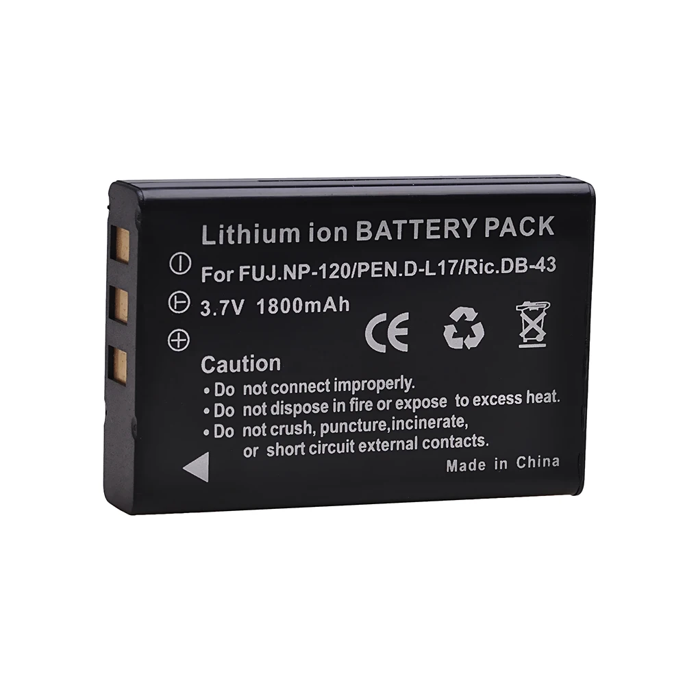 Per Fuji Fujifilm F10 F11 M603 Zoom Pentax Mx4 Mx550 Ricoh 300G 500G Gx8 Dl17 D-Li7 Db-43 Bp-1500S Np-120 Fnp120 Np120 Batteria