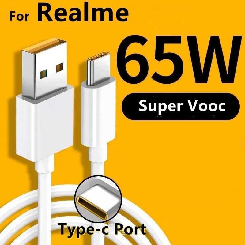 Realme Superdart Fast Charge Usb Type C Cable For Realme Gt2 Pro 8 Neo 2T 2 Narzo 30 Pro 5G 65W 6.5A Vooc For Realmi X7 Pro