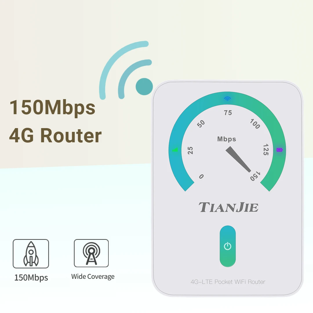 Tianjie Wireless 4G Router Wifi Lte 150Mbps Router Modem 1800Mah Batteria Portatile Hotspot Pocket Router Wi-Fi Con Slot Per Sim Card