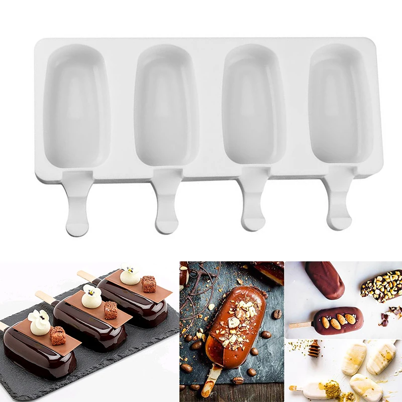 2 Dimensioni Stampi Per Gelatiere In Silicone Stampi Per Ghiaccioli Fai-Da-Te Stampi Per Cubetti Di Ghiaccio Congelati Stampi Per Dessert Vassoio Bast