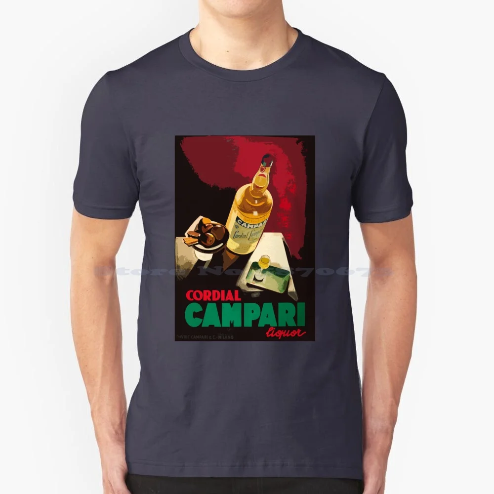Maglietta Vintage Campari 100% Cotone Tee Vintage Liquor Campari 1920 Retro Old
