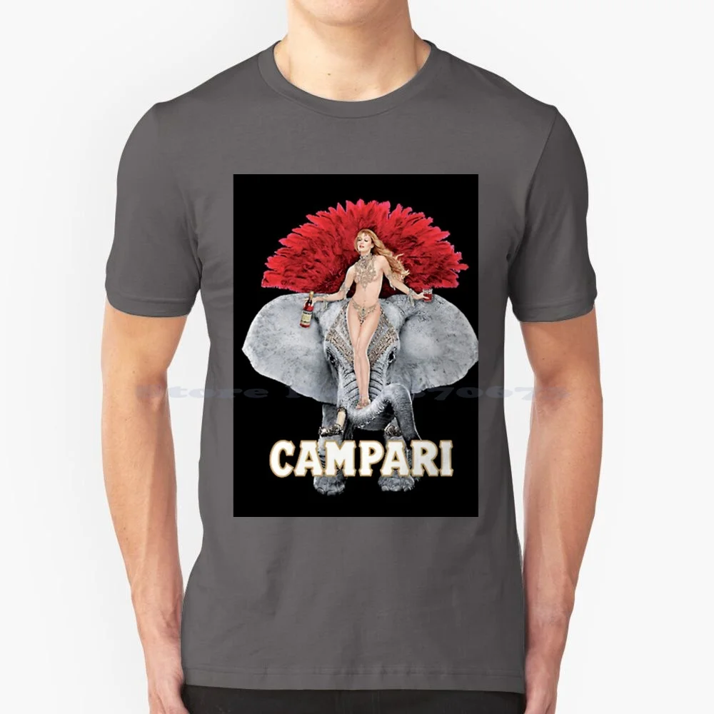 Animals Girs Campari Beautiful T Shirt 100% Cotton Tee Vintage Retro Cocktail Liqueur Italy Hottime Negroni Trends Distressed