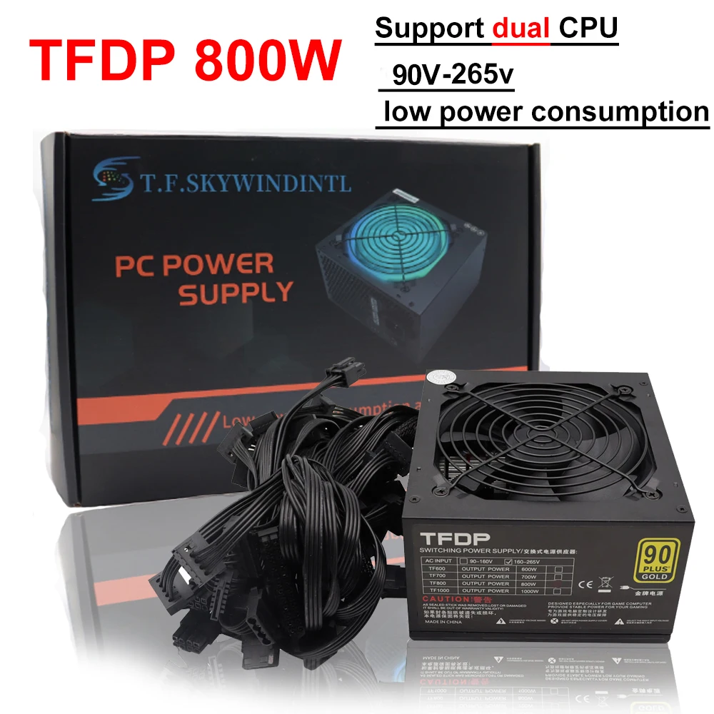 Nuovo Alimentatore Per Pc Da Gioco Nominale 800W Max 1000W Mining Psu 24Pin Atx Bitcoin Miner Eth Coin Mining Ethereum 220V