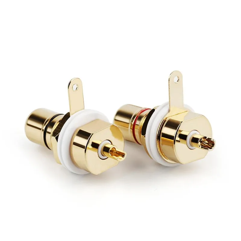 S3001 Presa Jack Rca Presa Femmina Chassis Jack Audio Rosso Nero Ciclo Spina A Saldare Conector Chassis Cmc Metallo Placcato Oro