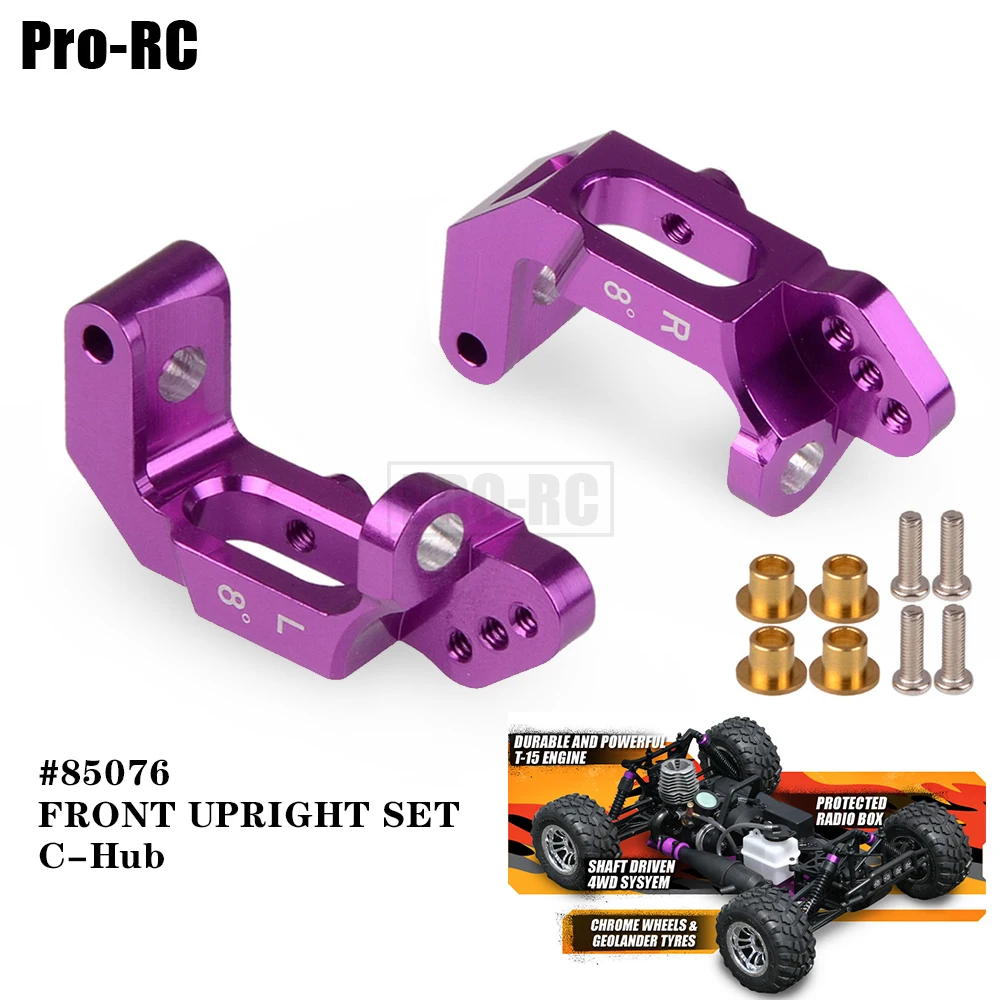 2Pcs Alluminio Knuckle Arm 8-Deg C-Hub Base C Hub #85076 Set Per Rc Car Hpi Nitro Rs4 3 Iii / Mt2 G3.0 18Ss + Kit