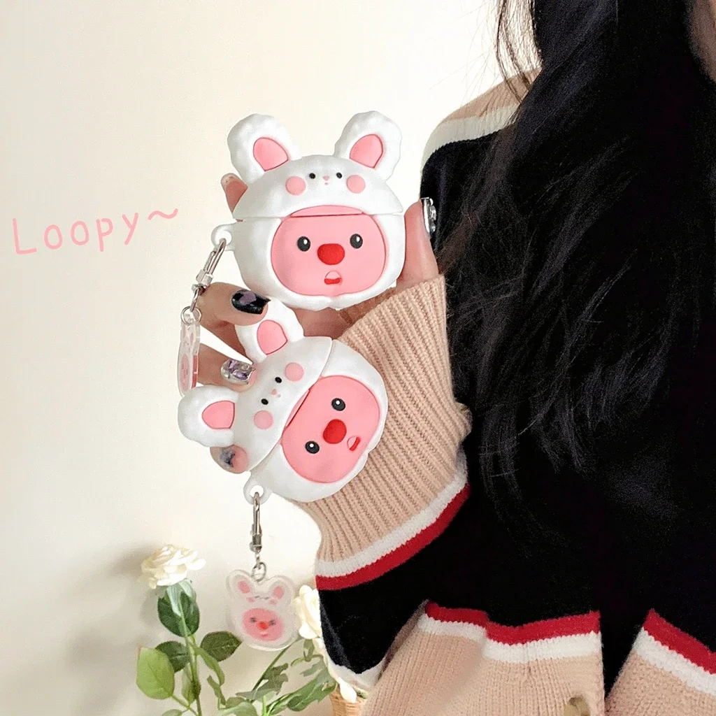 Cute Rabbit Hat Beaver Case Cover Per Airpods 1 2 3 Airpods Pro 2