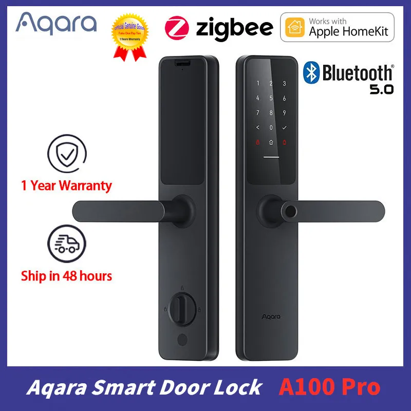 Nuovo Aqara Smart Door Lock A100 Pro Zigbee Bluetooth 5.0 Nfc Card Lock Bluetooth Smart Fingerprint Unlock Funziona Con Apple Homekit