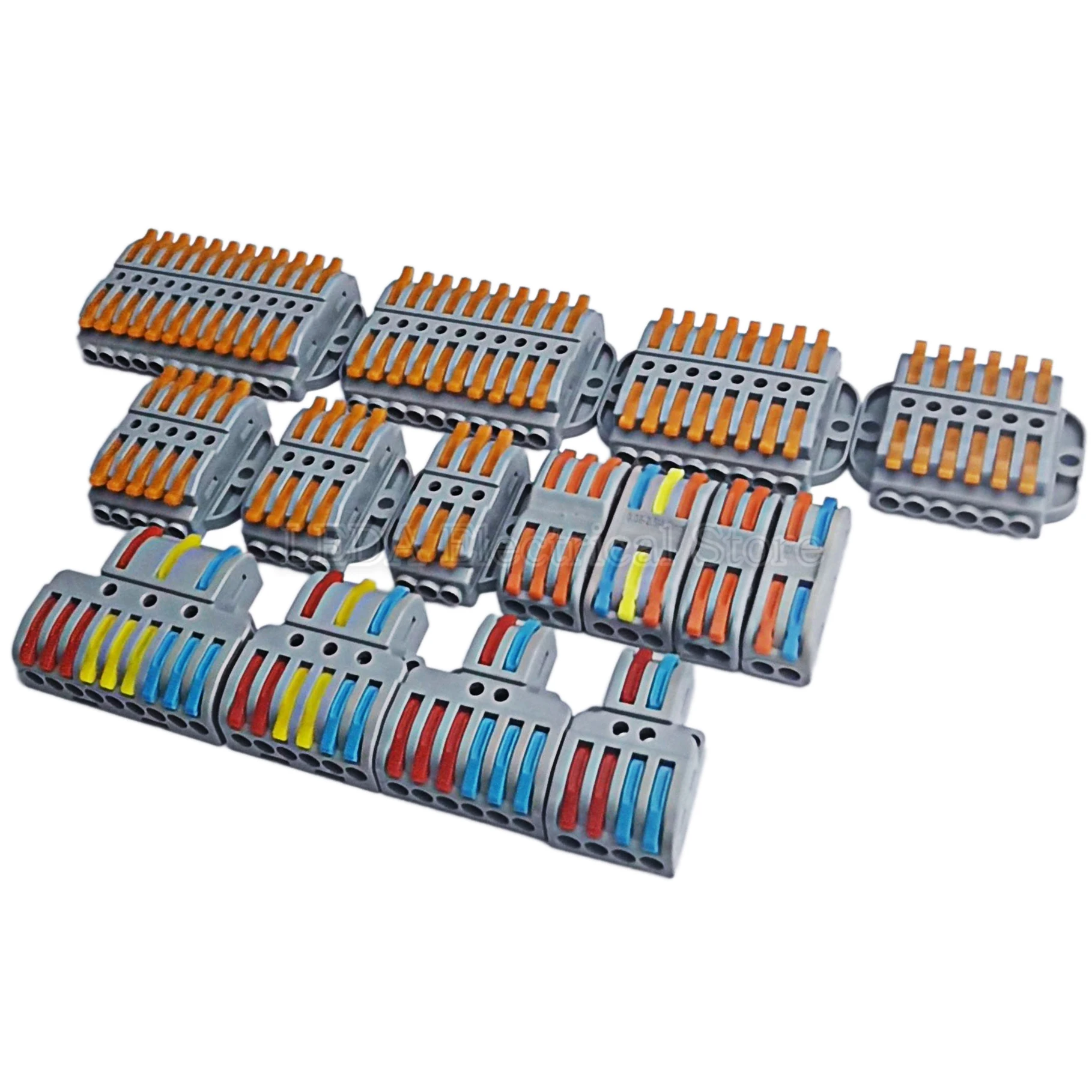 Blocchetto Terminali Compatto Del Conduttore Di Cablaggio Di Pq-215 Di Pq-213 Del Connettore Del Cavo 5Pcs Con La Leva 0.08-2.5Mm2 Pq-222 218 Spl-2 3
