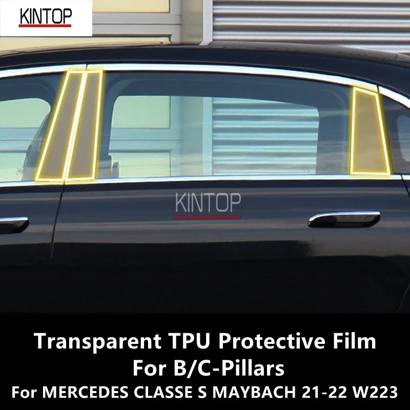 Per Mercedes Classe S Maybach 21-22 W223 B/C-Pillar Pellicola Protettiva In Tpu Trasparente Pellicola Protettiva Antigraffio Accessori Refit