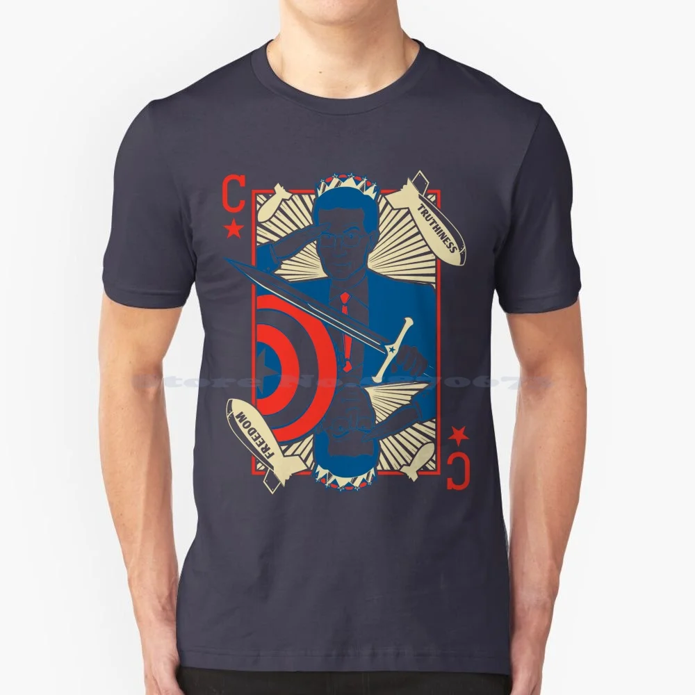 King Colbert T Shirt 100% Cotone Tee Stephen Colbert Report Comedy Central King Playing Poker