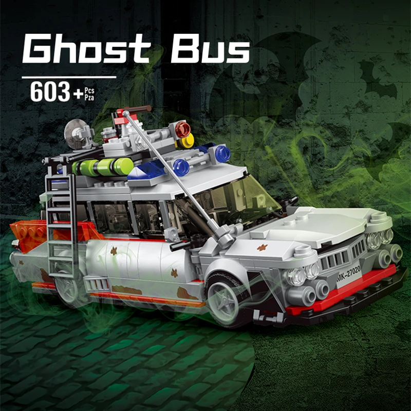 In Stcok Ghostbusterss Ecto-1 Ghost Bus 603Pcs Movie Mini Accessori Per Auto Compatibili 21108 Building Blocks Mattoni Giocattoli