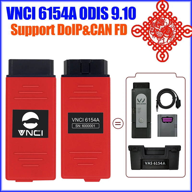 Vnci 6154A Vas 615A Dis 9.10 Supporto Can Fd Doip Protocol Funzione Online Pk Svci 6154A 5054A Cover Full Function Obd2 Scanner