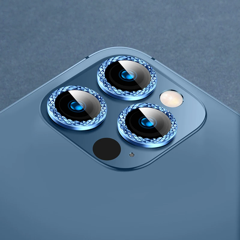 One Set Diamond Camera Lens Protector Per Iphone 13 Pro Max Camera Anello In Metallo Vetro Temperato Per Iphone 11 12 Pro Max 13 Mini