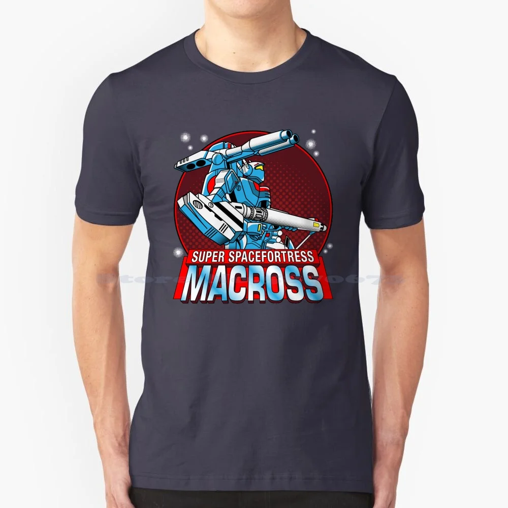 Super Spacefortress Macross Arcade Art T Shirt 100% Cotone Tee Macross Arcade Game Valkyrie Vf 1S