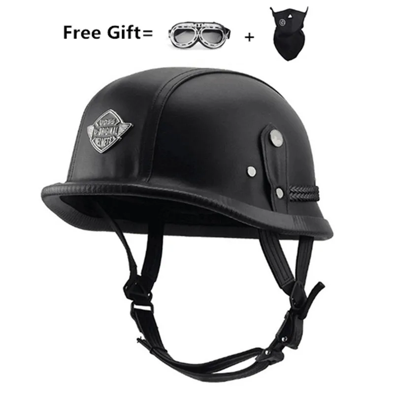 Vendita Calda Adulto Vintage Open Face Mezzo Casco In Pelle Moto Caschi Moto Moto Vespa M Xl Con Due Regali Ce