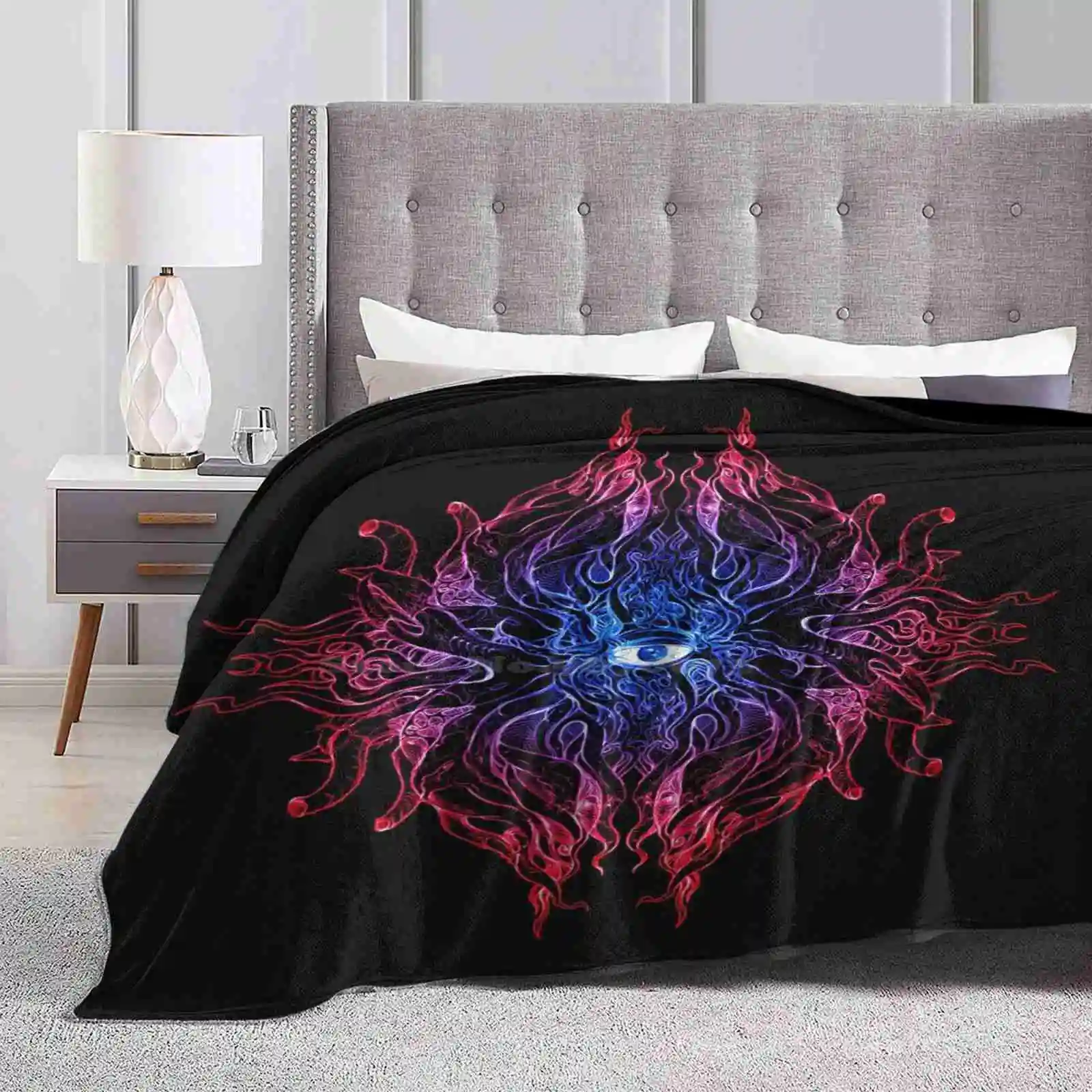 Azathoth Fashion Soft Warm Throw Coperta Azathoth Cthulhu Elder Mythos Lovecraft Horror Necronomicon Psichedelico Damyanoman