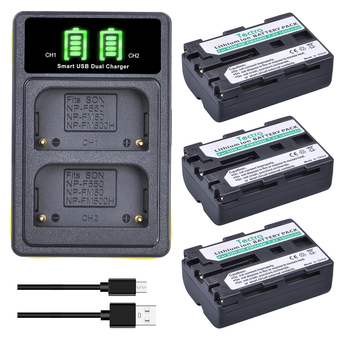 Np-Fm500H Fm500H Batteria + Caricabatterie Per Sony Alpha A68,A77Ii,Slt-A57,A58,A65,A100,A350,A450,A550,A580
