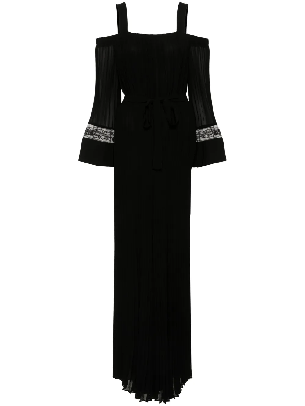 TWINSET pleated georgette-crepe jumpsuit - Nero