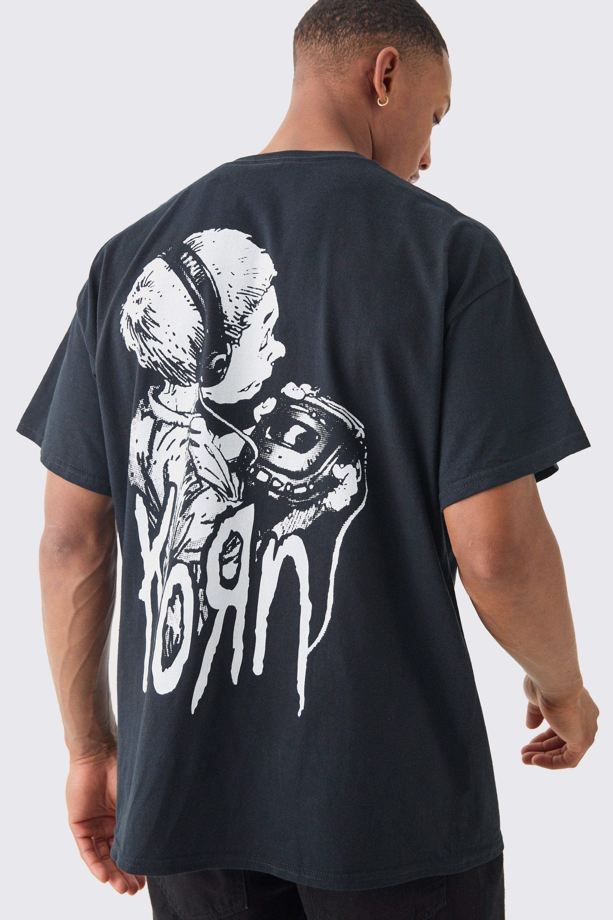 Oversized Korn Band License T-shirt, Nero