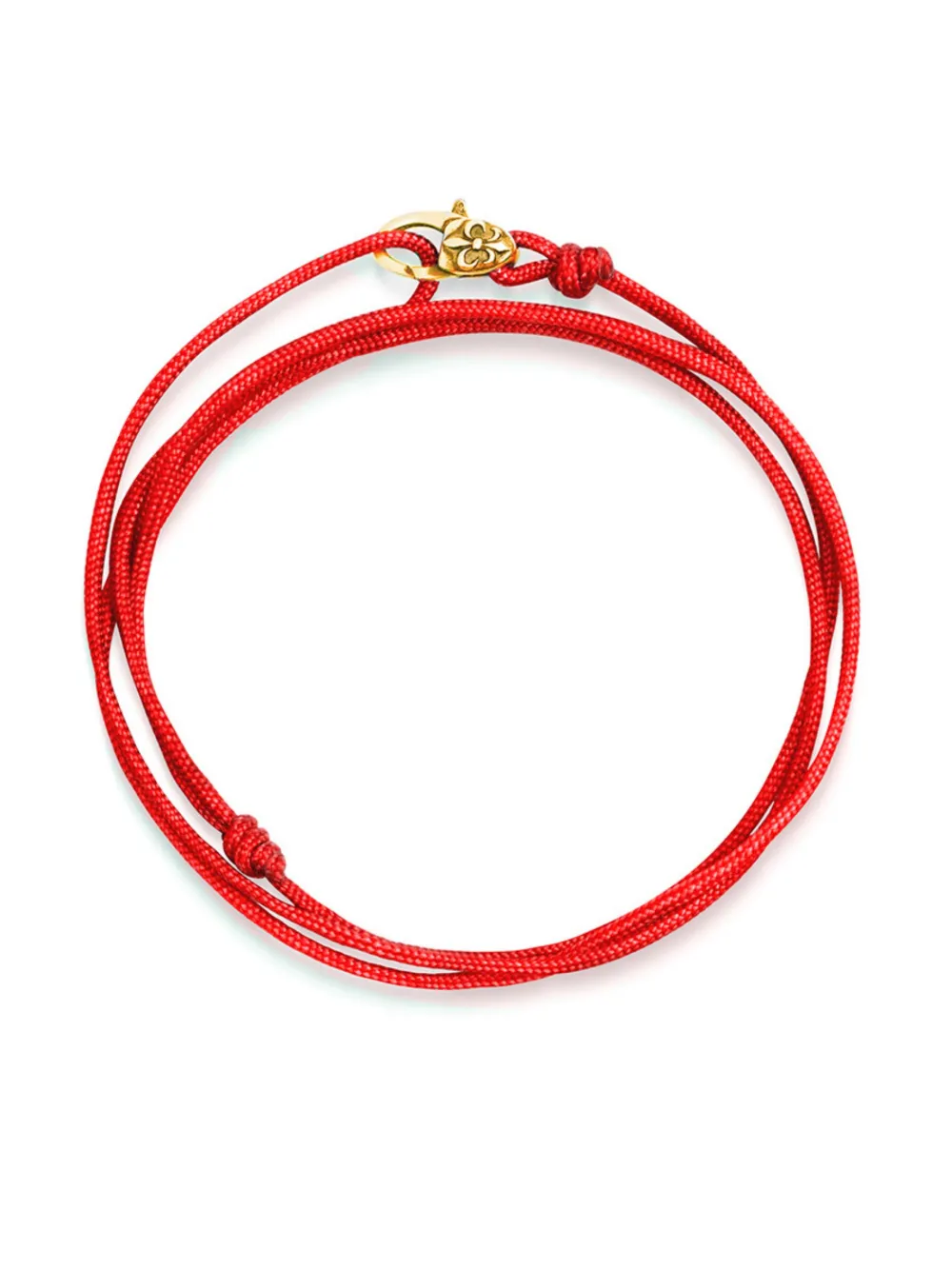 Nialaya Jewelry Fleur-de-Lis embossed cord bracelet - Rosso
