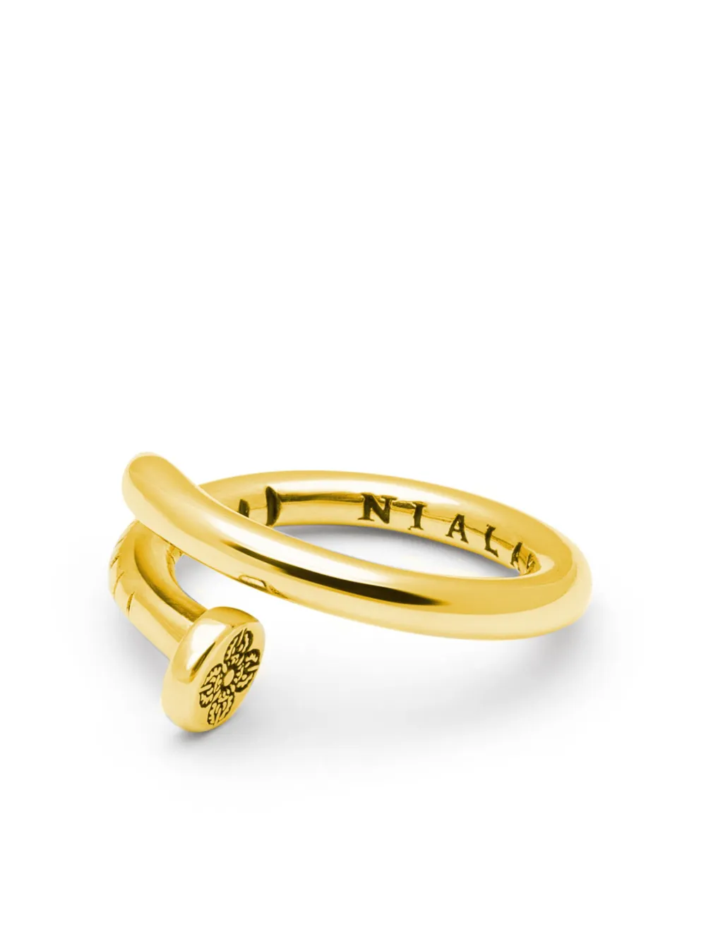 Nialaya Jewelry Dorje engraved nail ring - Oro