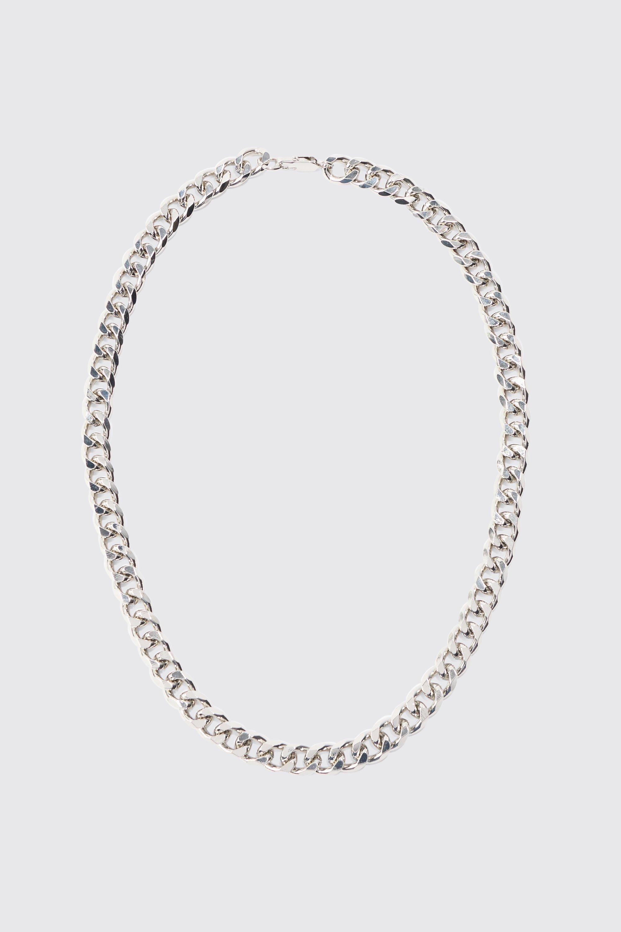Metal Chain Necklace In Silver, Grigio