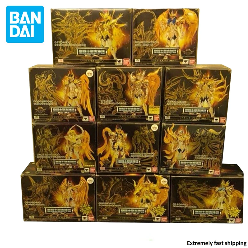 Bandai Anime Saint Seiya Cloth Myth Ex Gold Set Golden Soul Sagittario God Aries Lion Virgin Fish Collection Gift