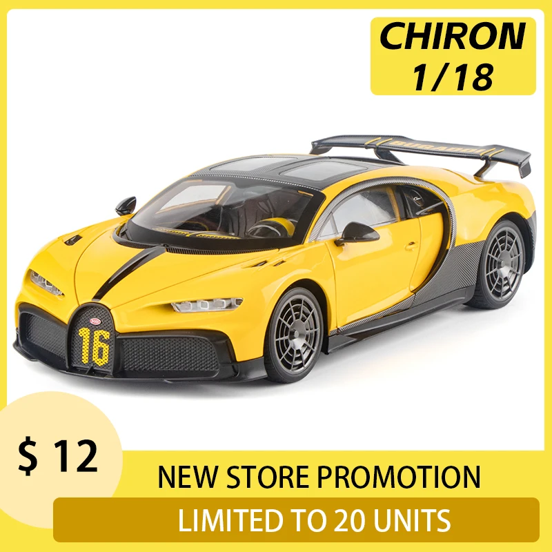 1:18 Chiron Supercar Racing Car Toy Boy Speed Diecast Metal Vehicle Models Collection One Piece Hot Wheels Veloce E Furious