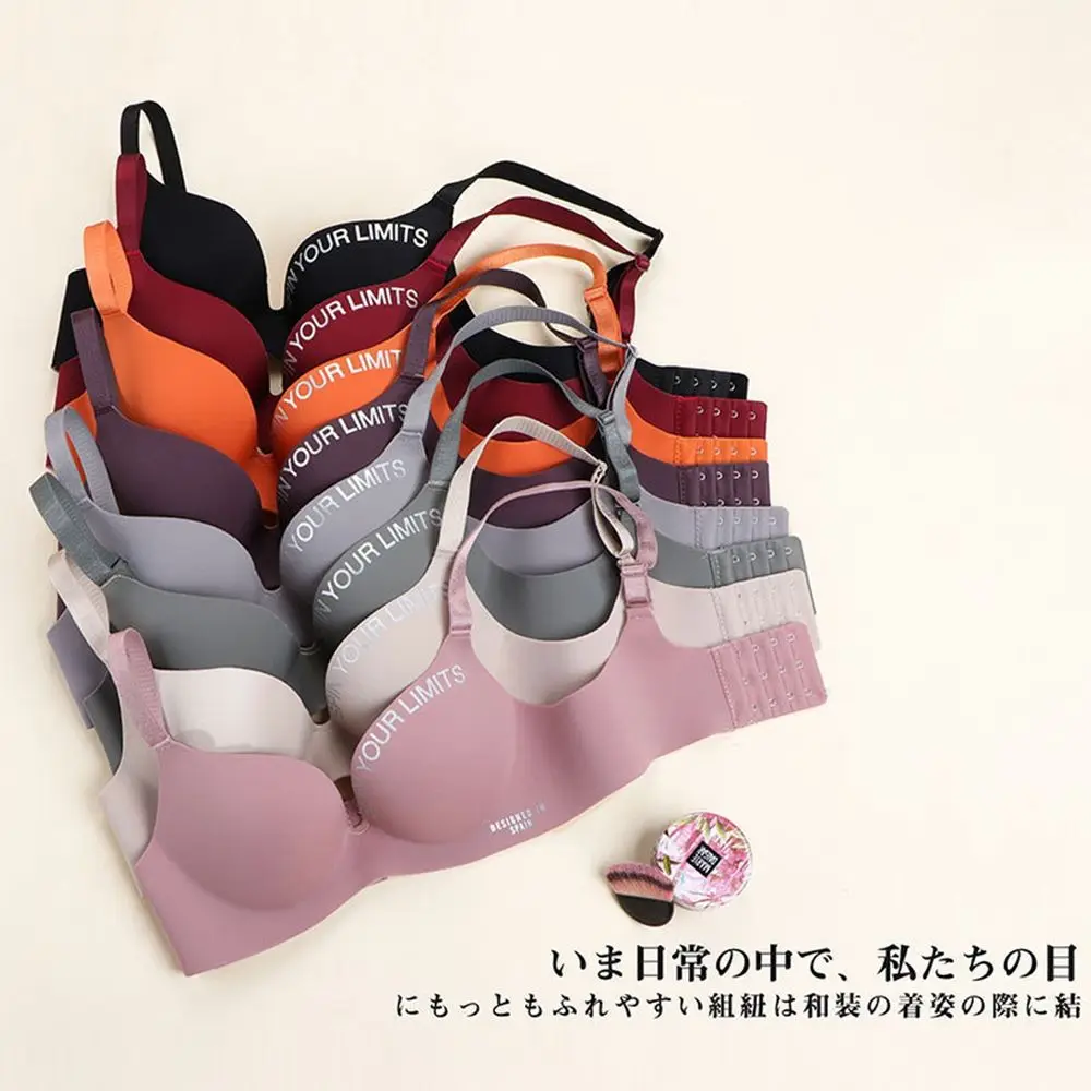 Intimo Sottile Tube Top Reggiseni Sportivi Donna Intimates Deep V-Shape Full Cup Bra Letter Pattern Reggiseni Donna Push Up Bralette