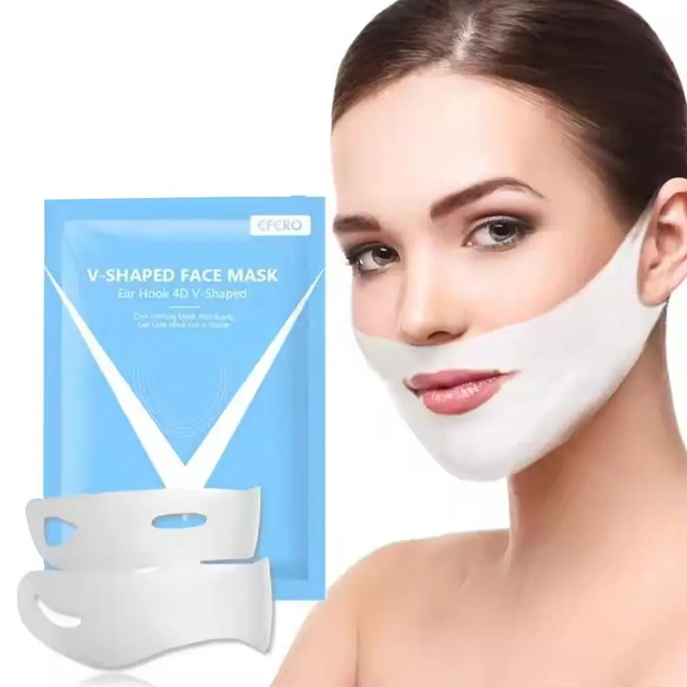Maschera Per Il Lifting Del Viso In Silicone Riutilizzabile Nastro Antirughe In Gel Morbido Benda Per Sbiancare La Pelle Cintura Dimagrante Patch A Fo