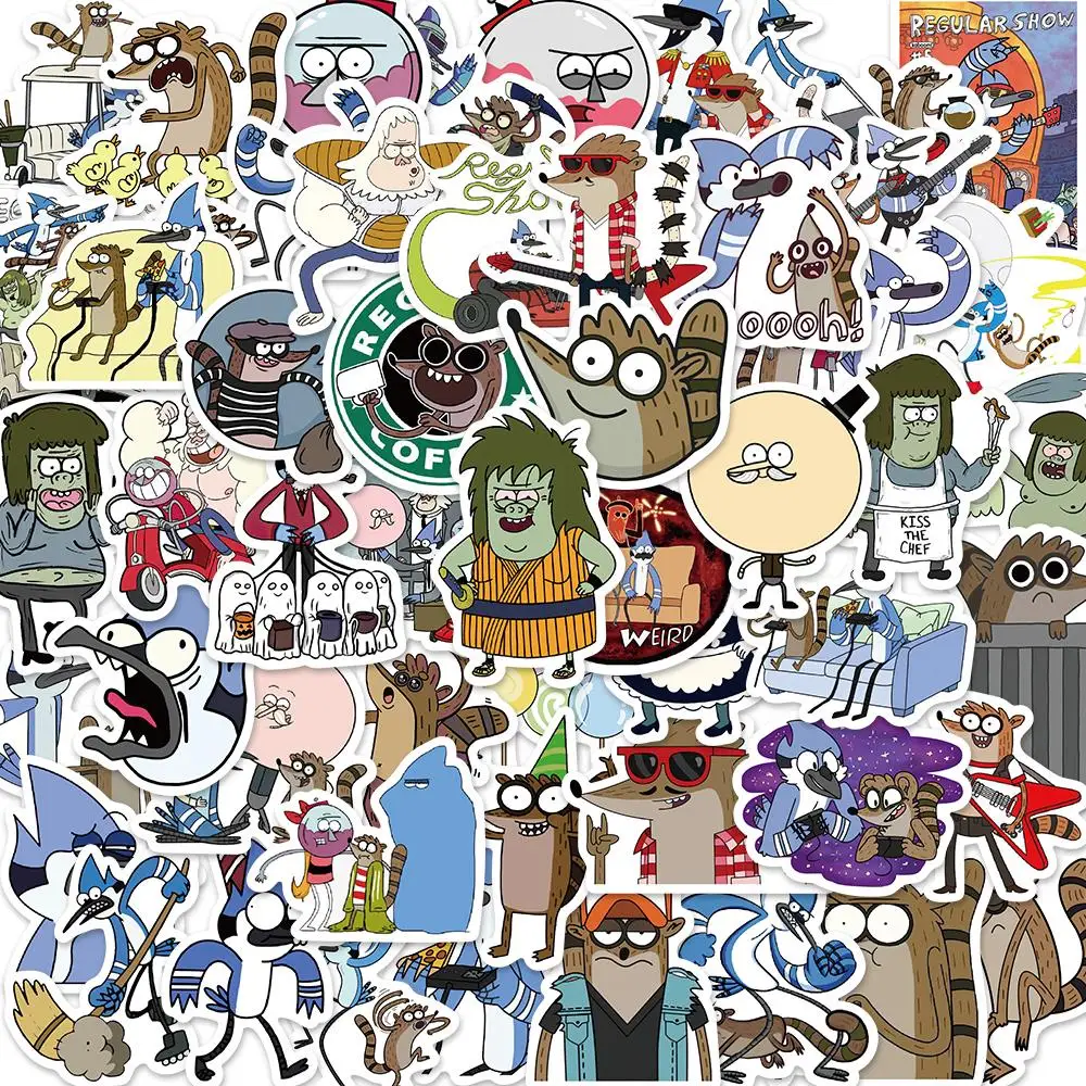 10/50Pcs Cartoon Regular Show Stickers Style Stickers Per Laptop Skateboard Computer Chitarra Bambini Cartoon Sticker