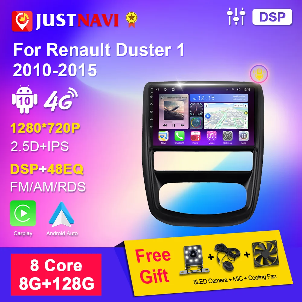 Justnavi Autoradio Android Per Renault Duster 1 2010-2015 Per Nissan Terrano 2014-2020 Lettore Video Multimediale Gps Automotivo