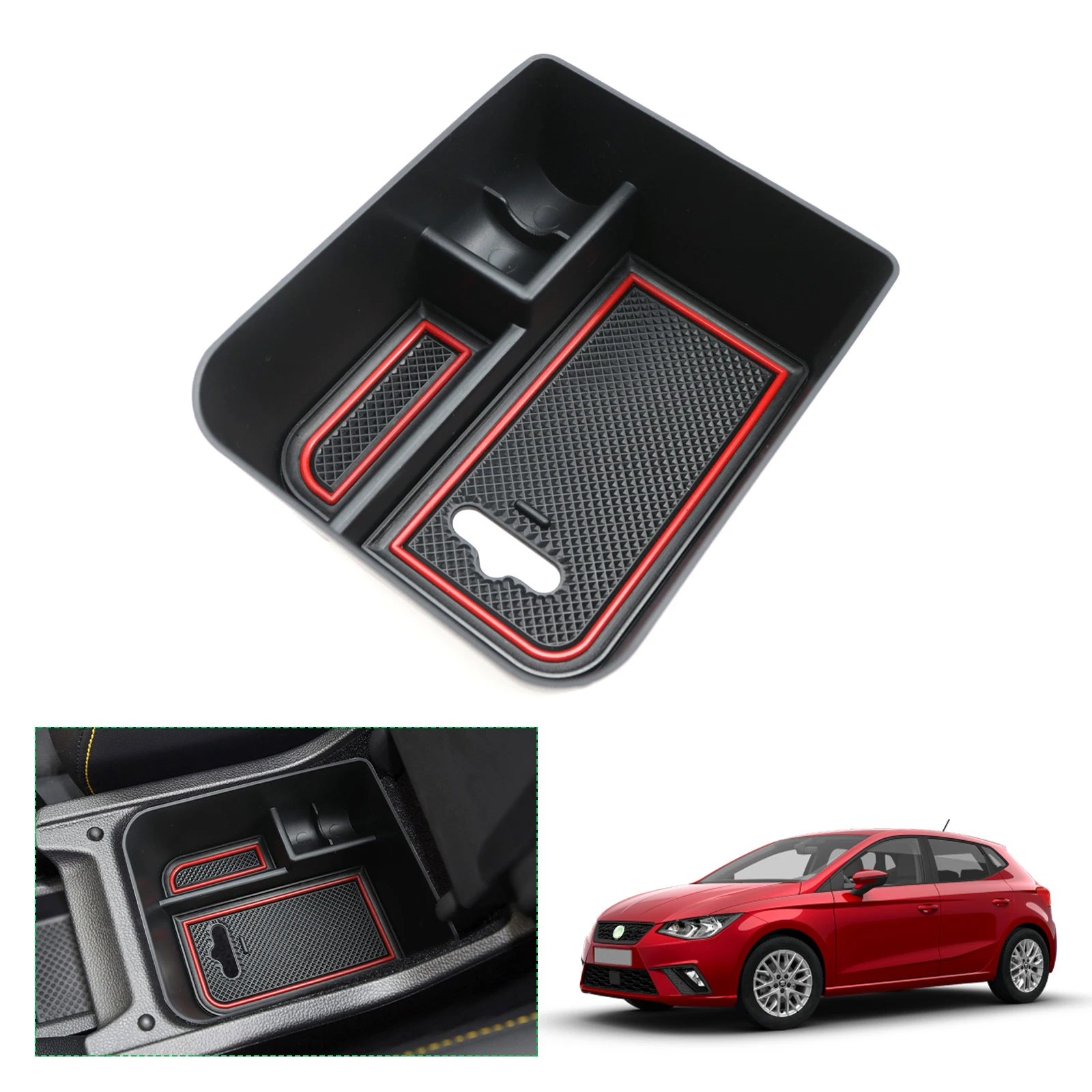 Ruiya Auto Bracciolo Box Di Stoccaggio Per Seat Ibiza Typ 6F / Arona Suv 2020 2021 2022 Controllo Centrale Contenitore Auto Interno Seat Ibiza Accesso