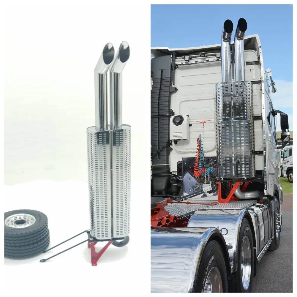 Tubo Di Scarico Del Camino In Metallo Per Tamiya 1/14 56368 Actros Scania R620 King Hauler Grand Hauler Tractor Truck