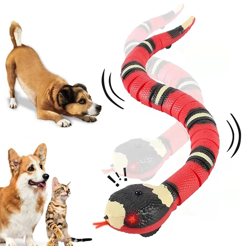 Giocattoli Per Cani Snake Interactive Simulation Smart Sensing Moving Snake Puppy Toy Usb Ricaricabile Automaticamente Giocattoli Per Cani Animali Dom