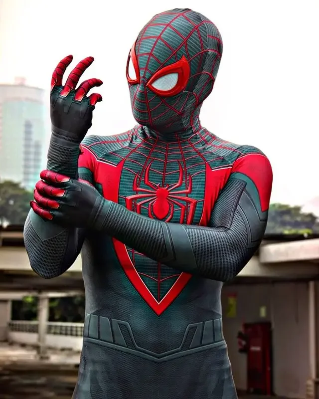 Hot Toys Adulti Miglia Morales Ps5 Spiderman Peter Parker Supereroe Costume Cosplay Completo Tuta Cosplay Abiti