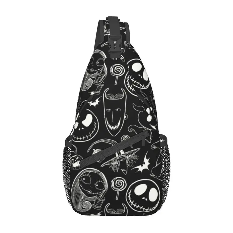 Halloween Jack Skellington Sling Chest Crossbody Bag Men Cool The Nightmare Before Christmas Zaino A Tracolla Per Viaggiare