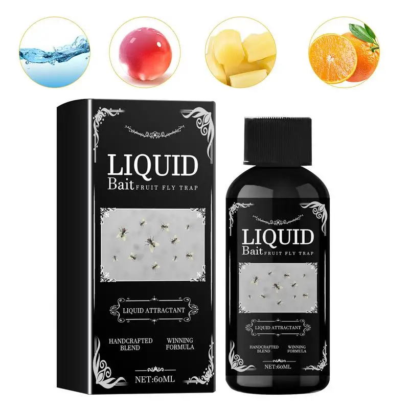 Liquid Fly Trap 60Ml Fly Exterminator Liquid Replacement Household Fly Catch Trap Liquid Fly Gnats Trap Liquid Refill Fly Bait