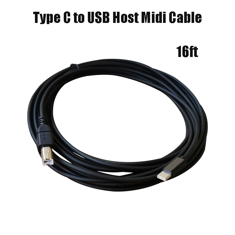 Cavo Midi Da Usb C A Usb B Da 16 Piedi Otg Da Tipo C A Midi Ead10 Cavo Di Prolunga Host Per Strumento Musicale Cavo Tastiera Controller Midi