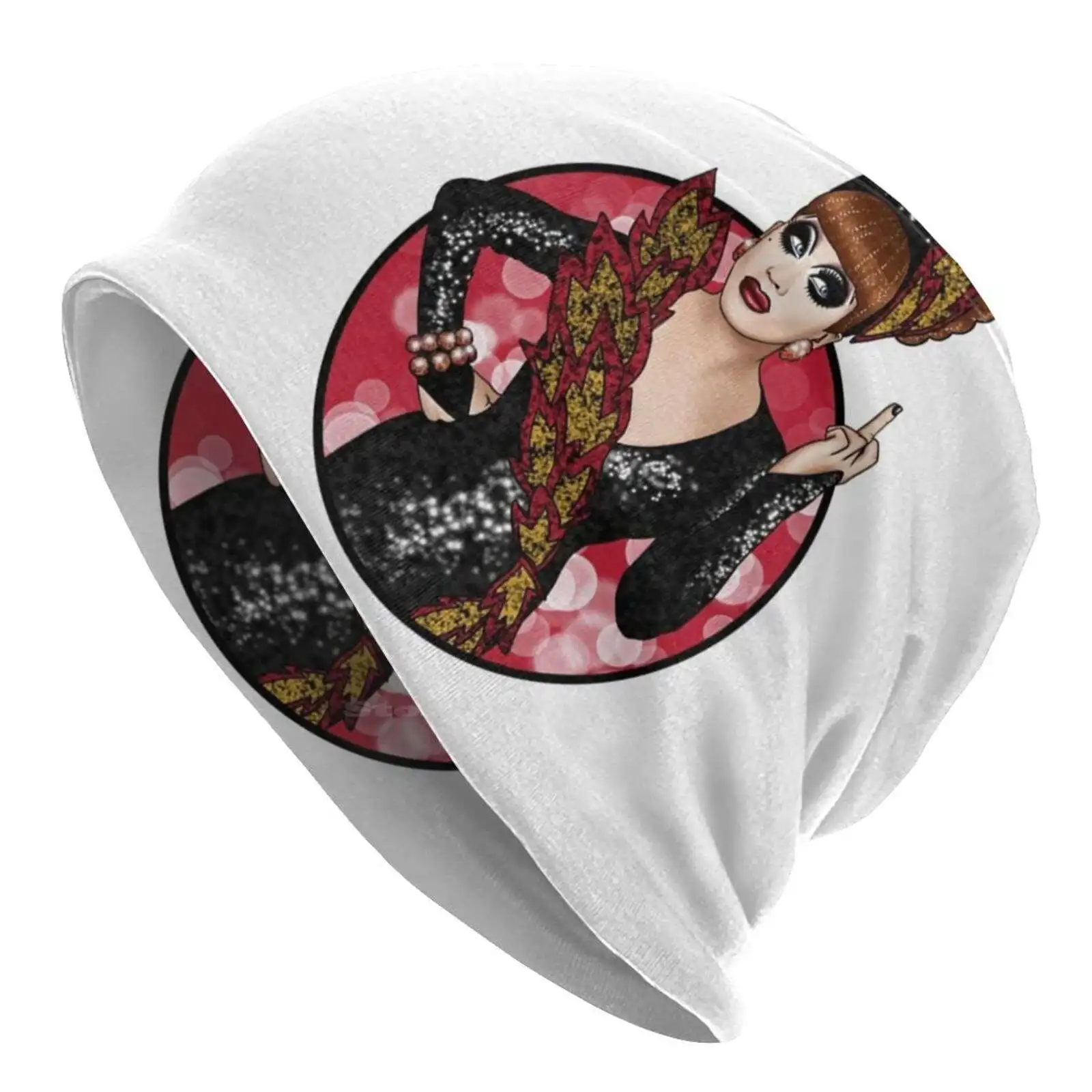 Bianca Del-Drag Queen Cappello Lavorato A Maglia Warm Beanie Outdoor Caps Drag Queen Bianca Del