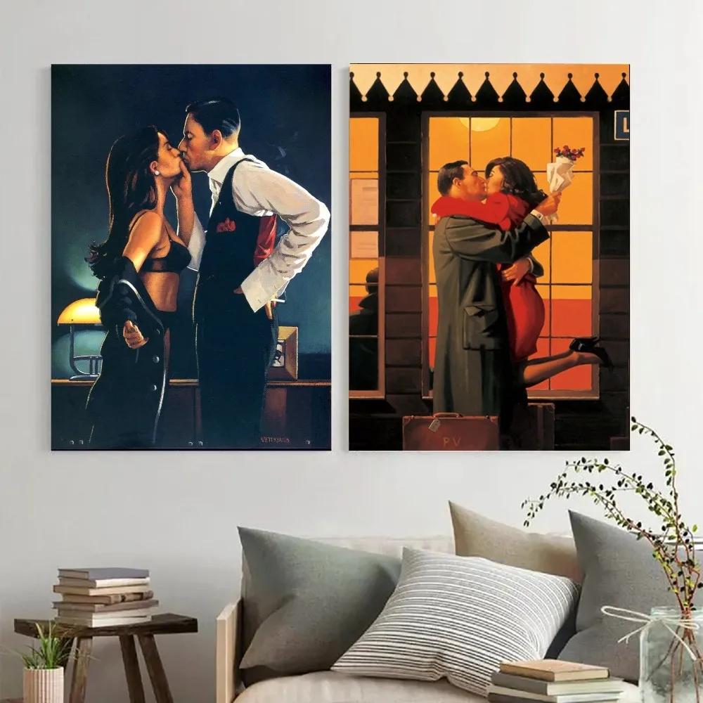 Lukisan Kanvas Potret Jack Vettriano Poster Carta Kraft Vintage Poster Wall Art Pittura Adesivi Pittura Murale