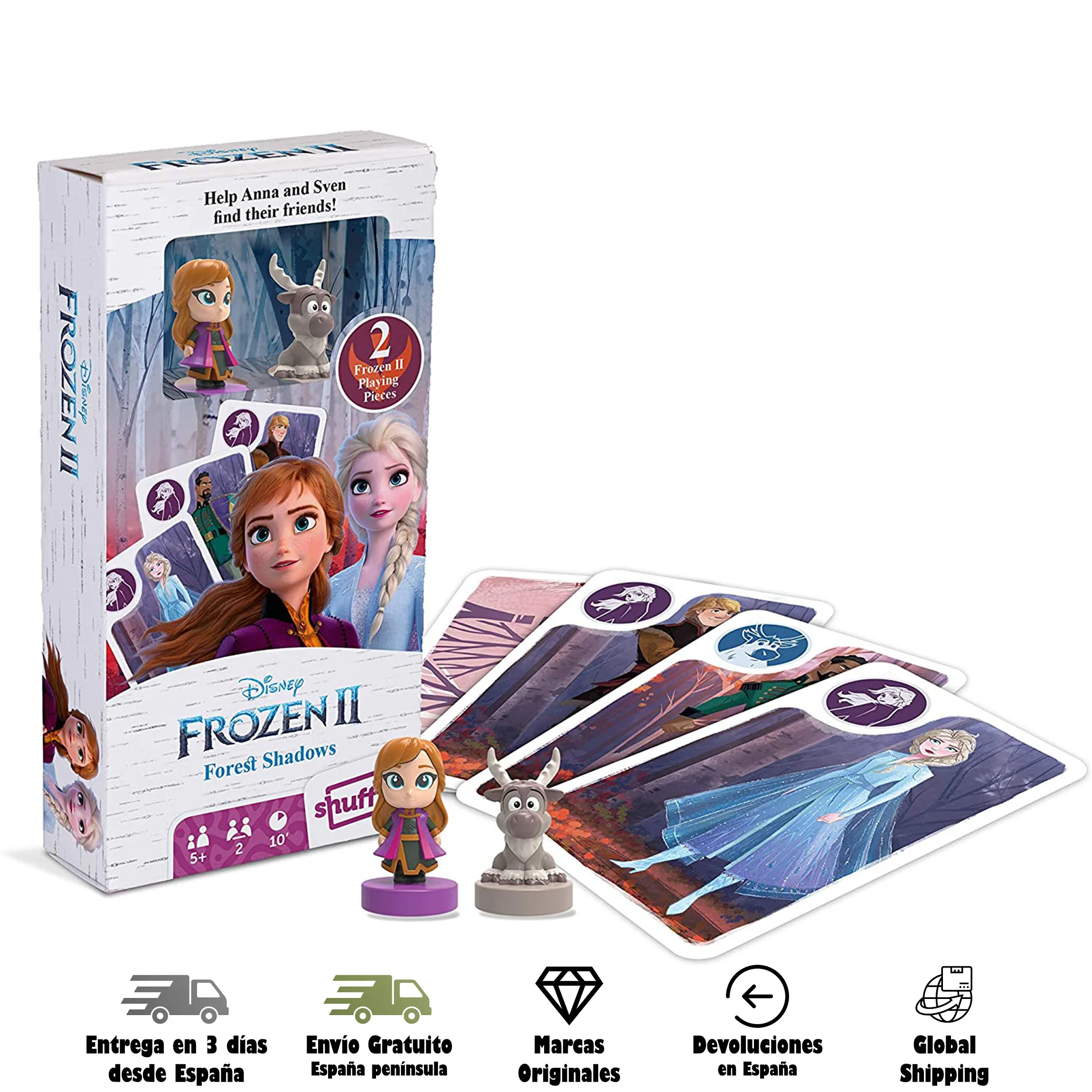 Cartamundi, Mirac, Frozen Ii, Frozen Card Game 2: Deck Game Famiglie + Figurine: Anna E Sven, Disney Movie, Gioco Da Tavolo, Bambini, Famiglia