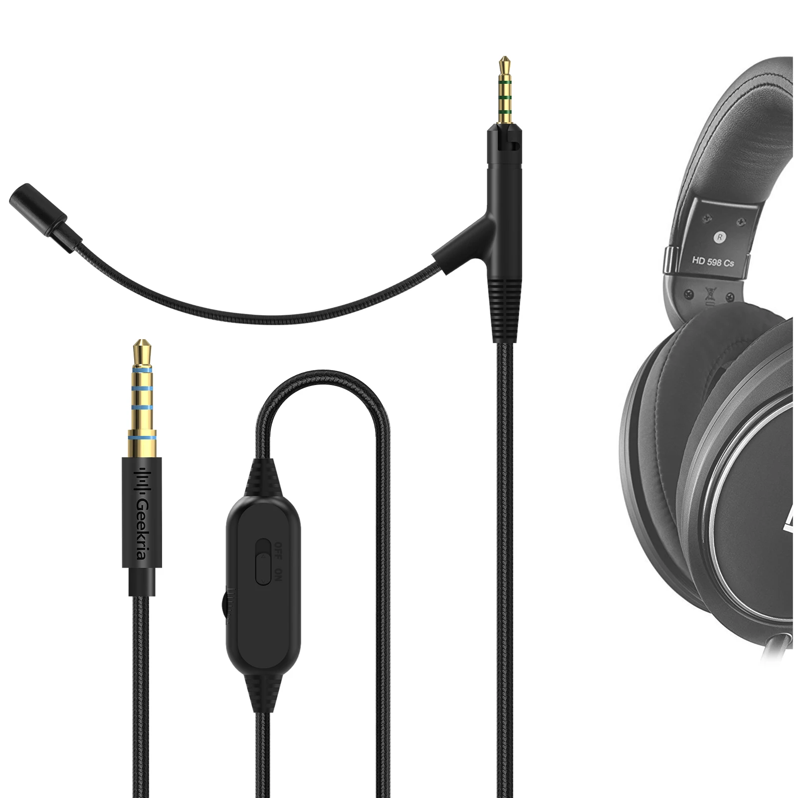Cavo Per Cuffie Geekria Boom Mic Compatibile Con Sennheiser Hd-599 579 559 569
