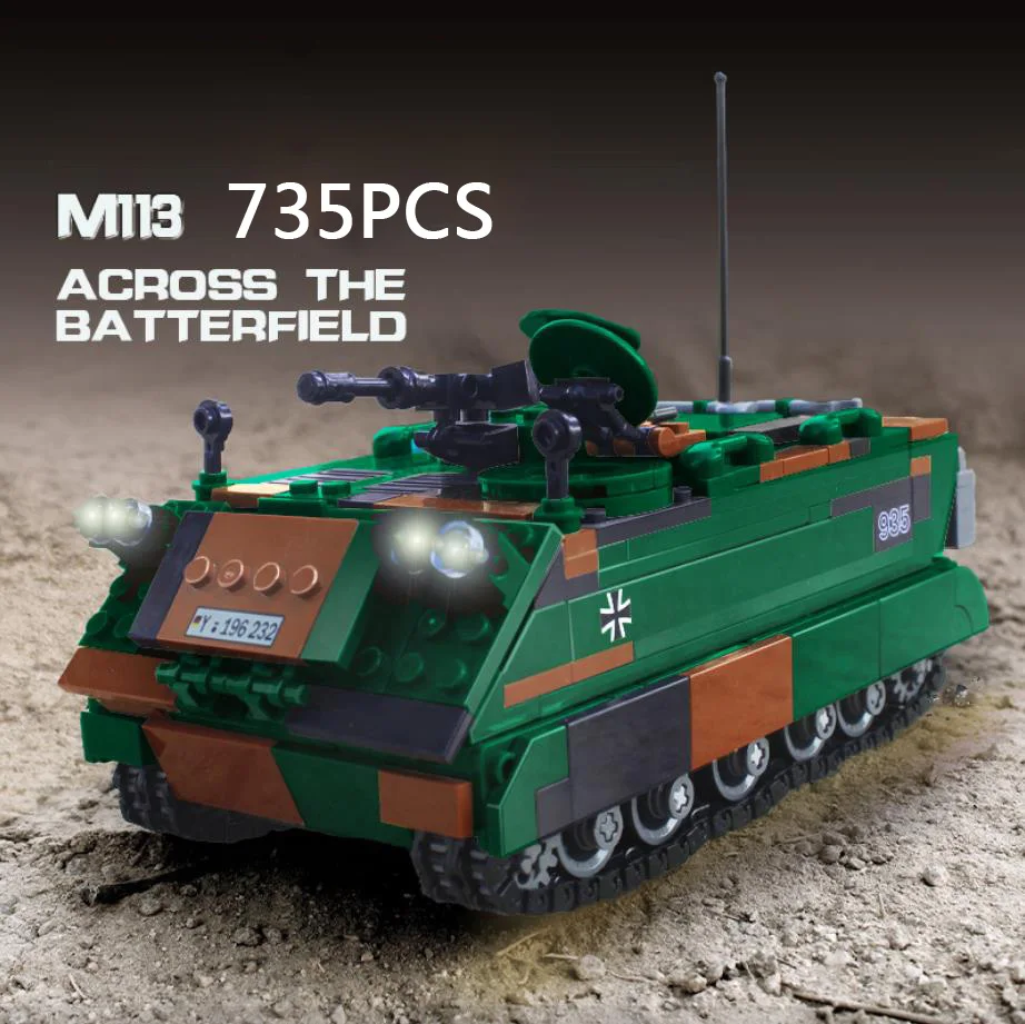 Modern Military Germany Mtw M113 Armored Personal Carrier Bastisbricks Building Block Ww2 Vehicle Brick Toy Collection Per Regalo